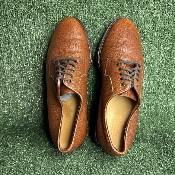 Ferragamo Mens Size 8 EE Leather Lug Sole Oxfords Shoes Brown - Insole Swap main image 4